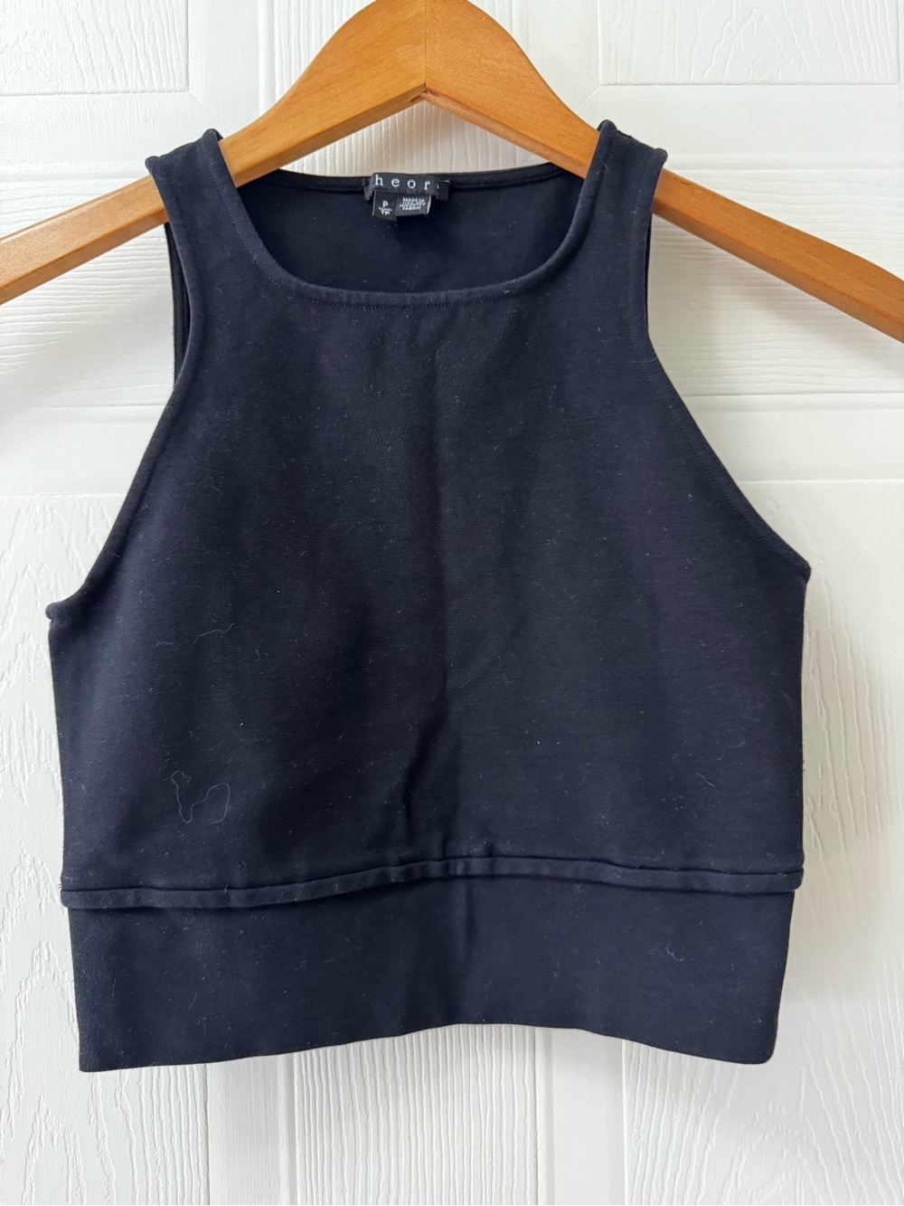 Theory Black Cropped Tank